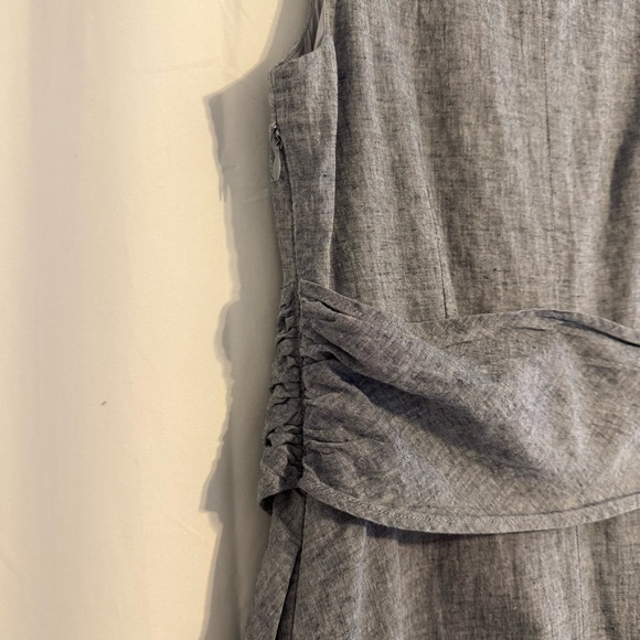 Boden Linen Blend Midi Dress Blue Gray Sleeveless Pockets Women’s 8 - Picture 6 of 9